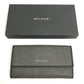 BVLGARI 33385 Wホック ロゴ 長財布 PVC/レザー レディース グレー