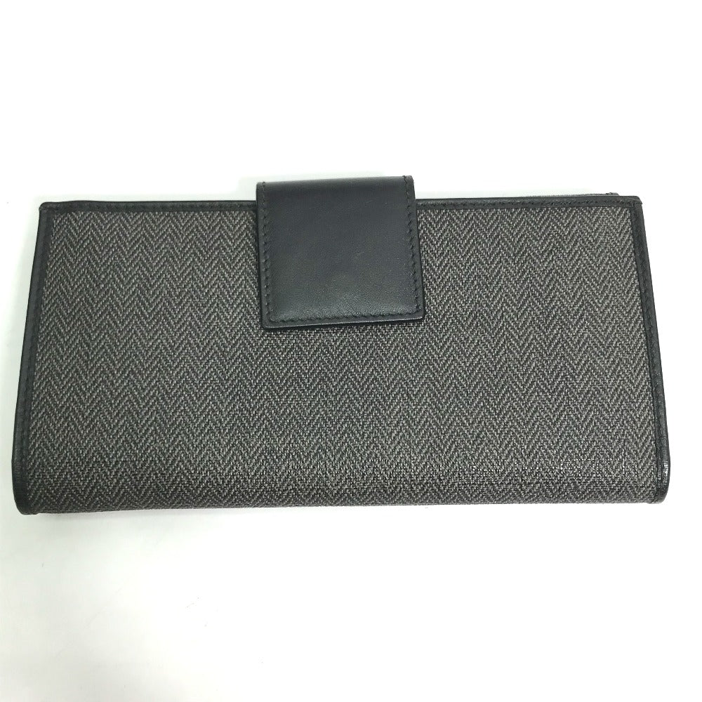 BVLGARI 33385 Wホック ロゴ 長財布 PVC/レザー レディース グレー