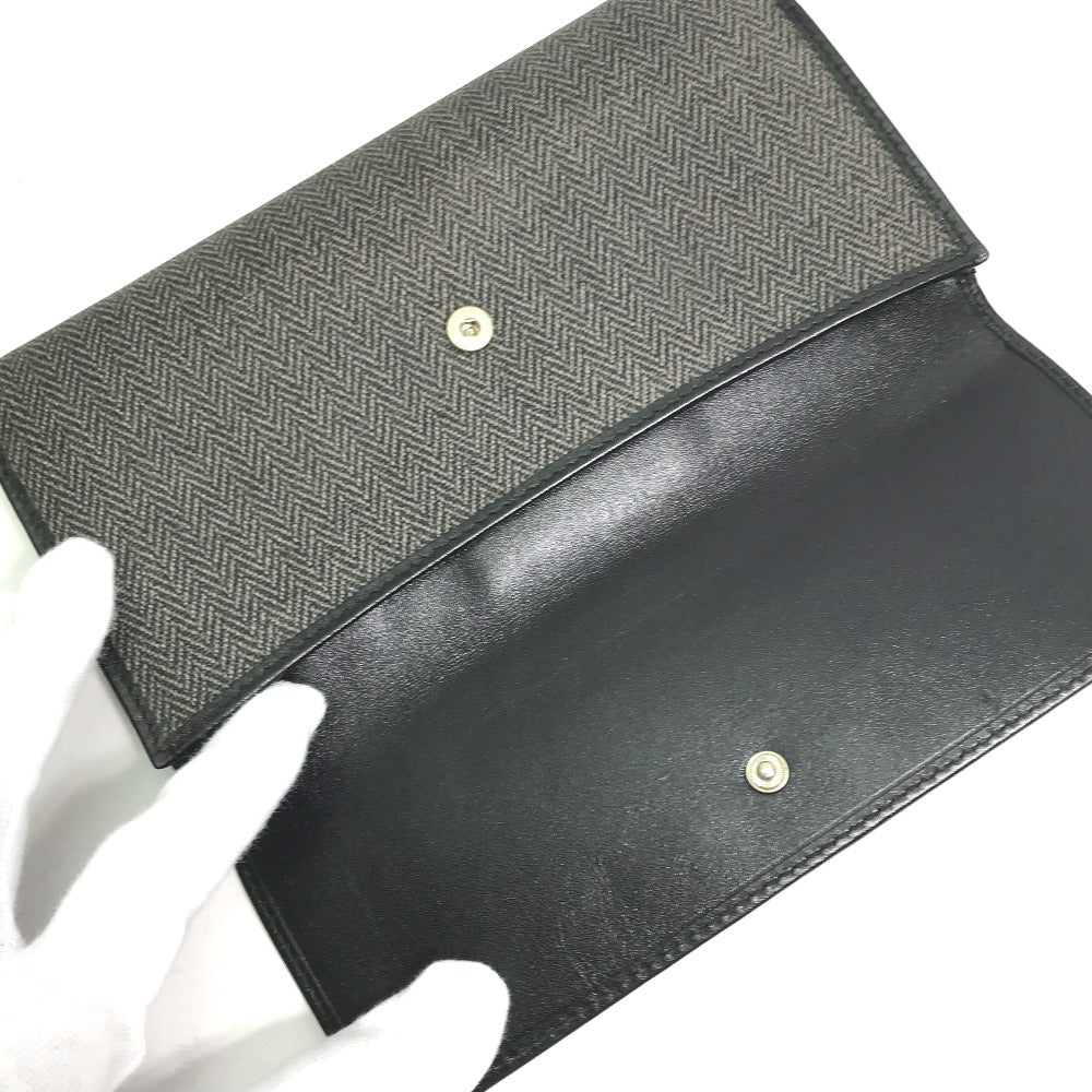 BVLGARI 33385 Wホック ロゴ 長財布 PVC/レザー レディース グレー