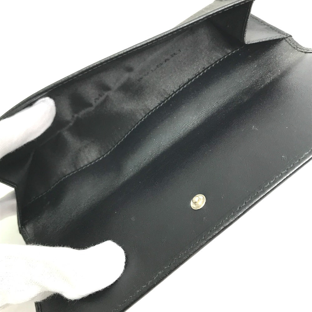 BVLGARI 33385 Wホック ロゴ 長財布 PVC/レザー レディース グレー