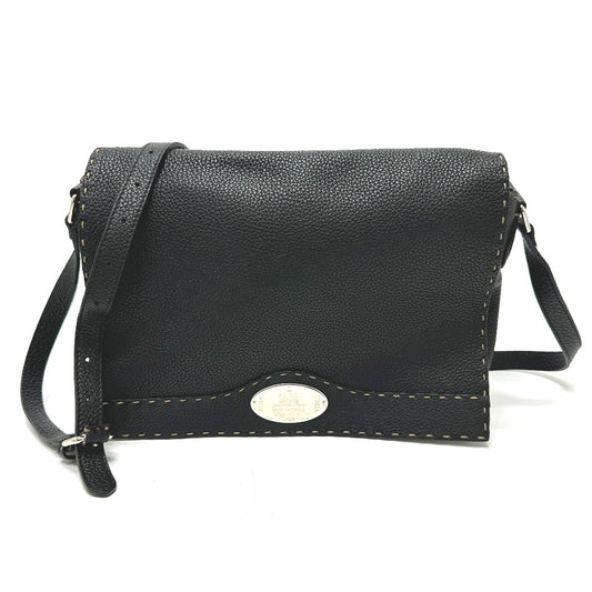 FENDI 8BT116 セレリア クロスボディバッグ ショルダーバッグ レザー ユニセックス ブラック