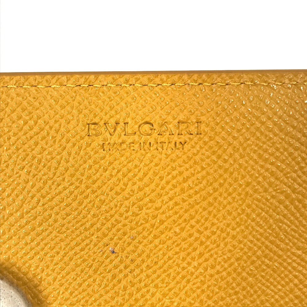 BVLGARI Bvlgari Logo Clip Bifold Leather Wallet for Women, Gray and Yellow