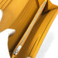 BVLGARI Bvlgari Logo Clip Bifold Leather Wallet for Women, Gray and Yellow