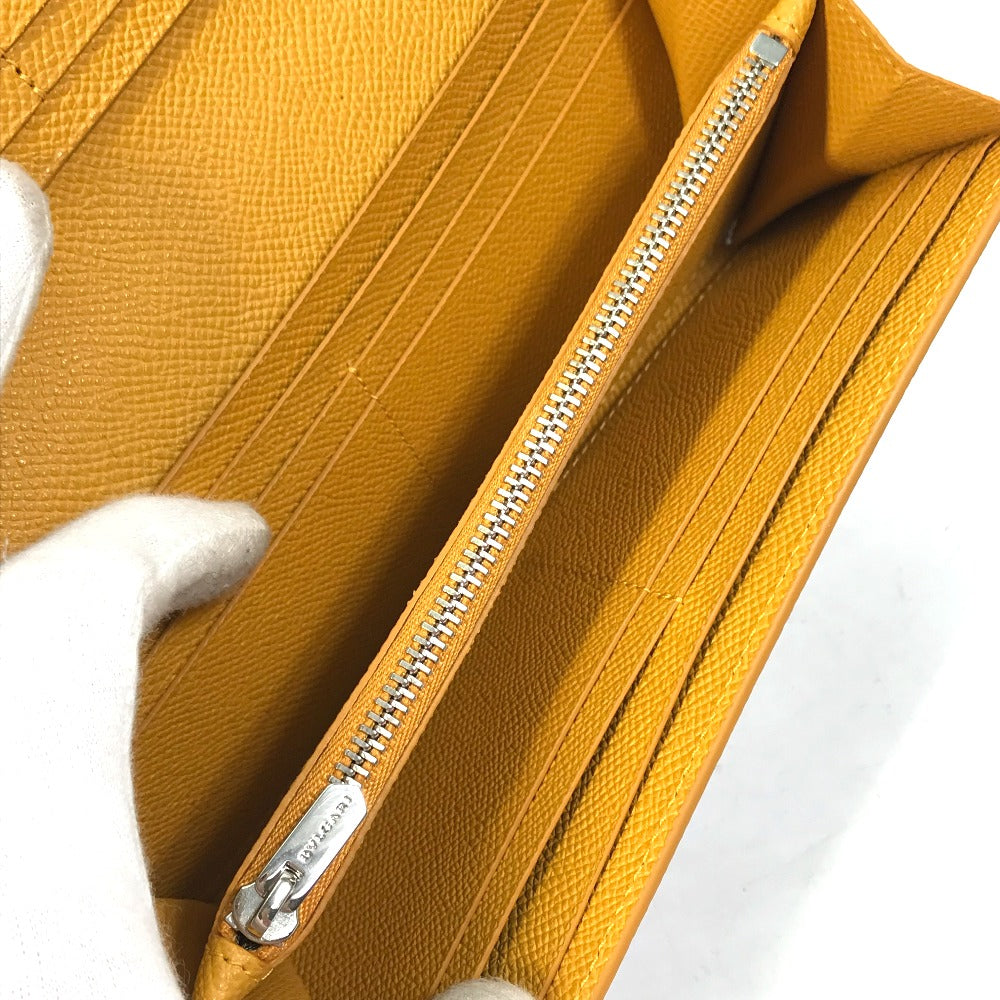 BVLGARI Bvlgari Logo Clip Bifold Leather Wallet for Women, Gray and Yellow