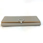 BVLGARI Bvlgari Logo Clip Bifold Leather Wallet for Women, Gray and Yellow