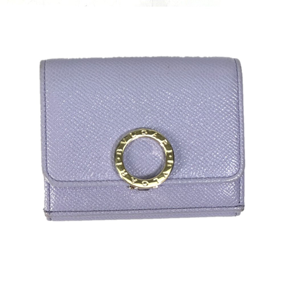 BVLGARI BVLGARI Compact Tri-fold Wallet, Leather, Women's, Purple
