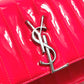 SAINT LAURENT PARIS 538439 YSL Vicky Small Chain Crossbody Shoulder Bag in Patent Leather, Pink