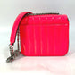 SAINT LAURENT PARIS 538439 YSL Vicky Small Chain Crossbody Shoulder Bag in Patent Leather, Pink