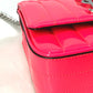 SAINT LAURENT PARIS 538439 YSL Vicky Small Chain Crossbody Shoulder Bag in Patent Leather, Pink