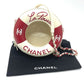 CHANEL AS0209 Coco Mark CC Round Small Chain Cruise Line Bag Pochette Shoulder Bag Lambskin Women's White/Red