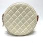 CHANEL AS0209 Coco Mark CC Round Small Chain Cruise Line Bag Pochette Shoulder Bag Lambskin Women's White/Red