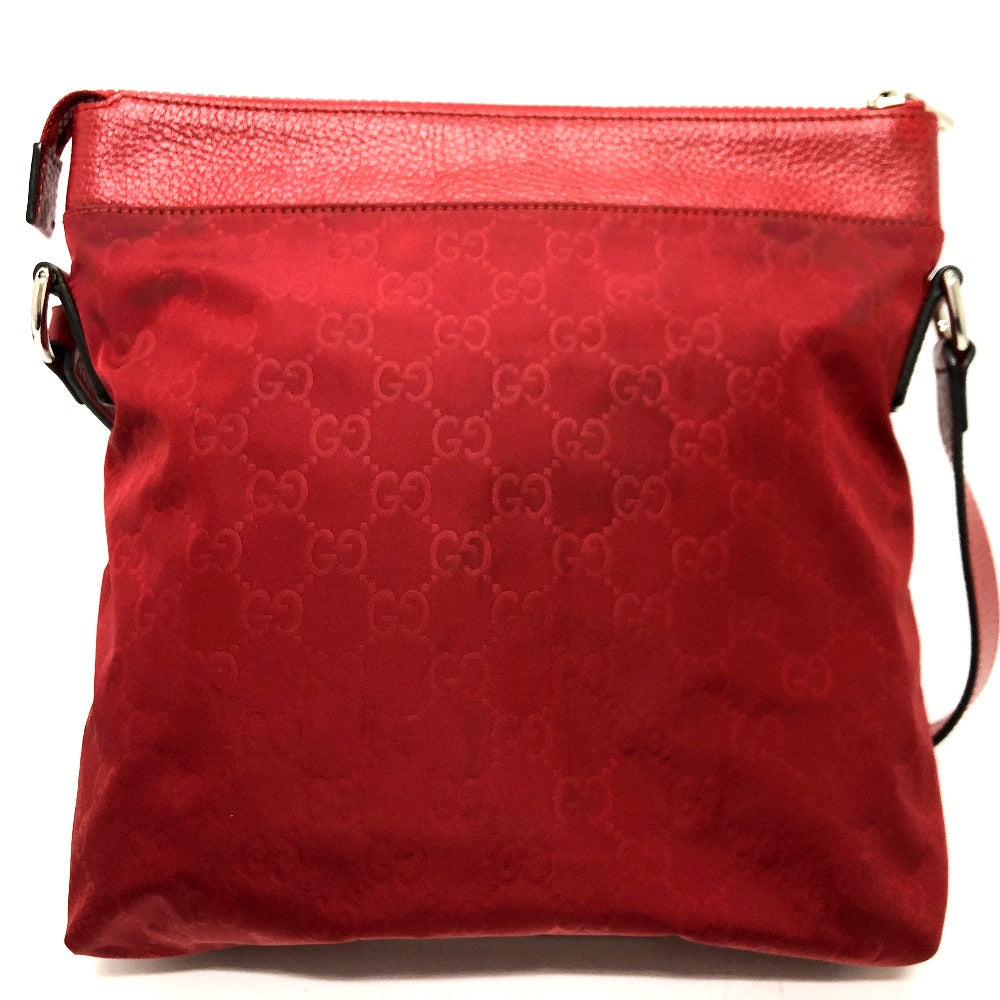 GUCCI 510342 GG Shoulder Bag in Nylon/Leather, Red, for Women
