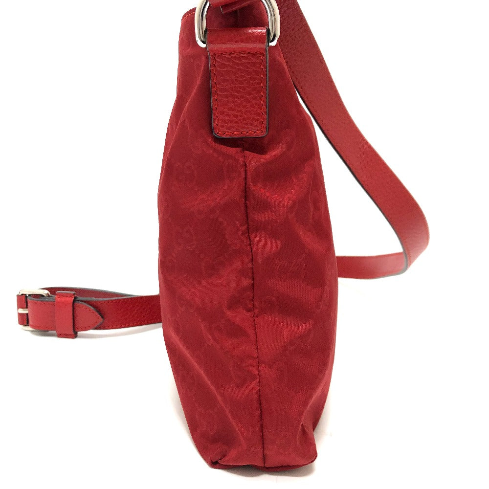 GUCCI 510342 GG Shoulder Bag in Nylon/Leather, Red, for Women
