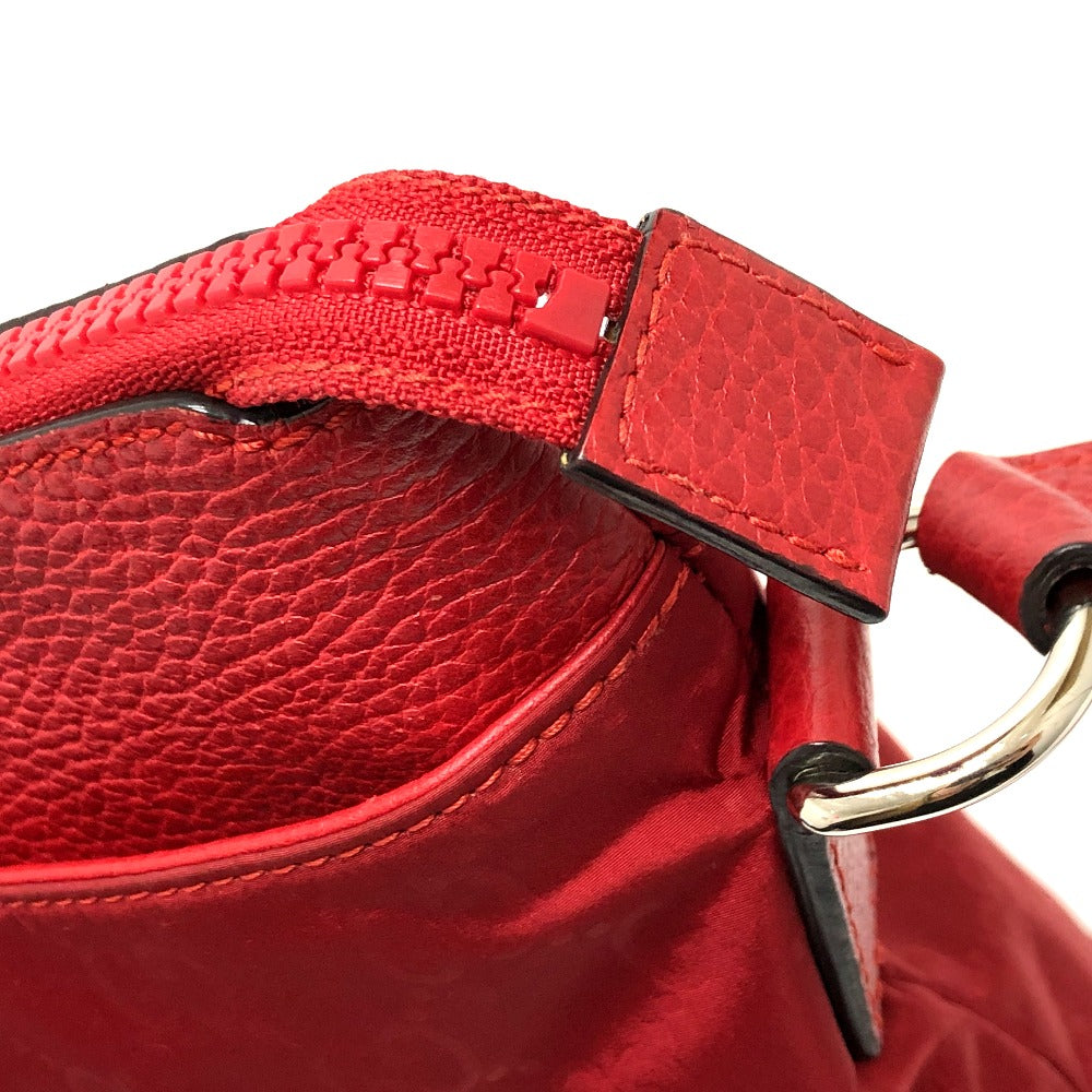 GUCCI 510342 GG Shoulder Bag in Nylon/Leather, Red, for Women