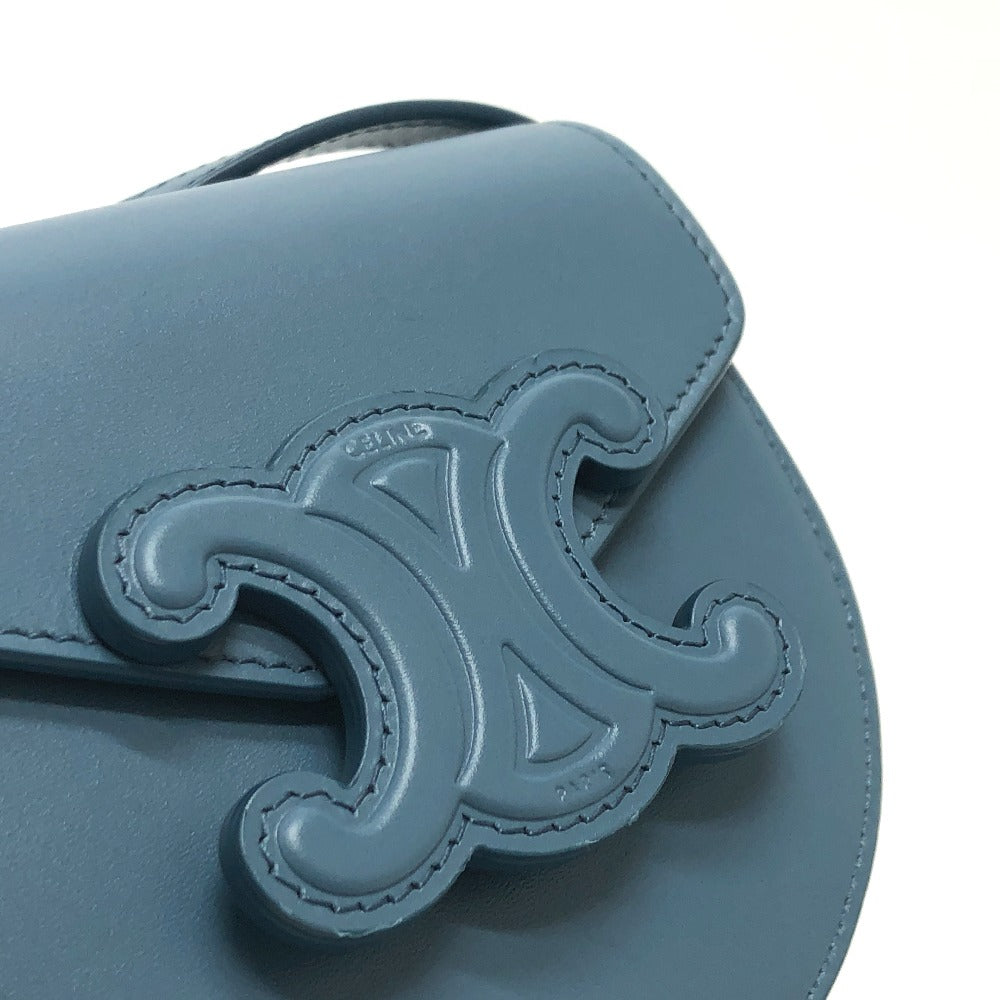 CELINE Triomphe Mini Besas Cuir Shoulder Bag in Leather, Blue