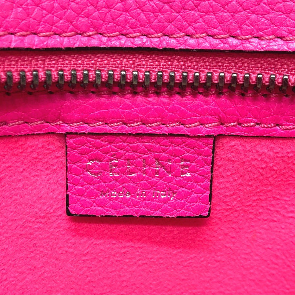 CELINE 18924 ラゲージ ミニショッパー カバン 2WAY ハンドバッグ レザー レディース ピンク