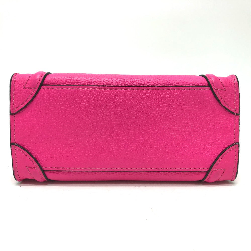 CELINE 18924 ラゲージ ミニショッパー カバン 2WAY ハンドバッグ レザー レディース ピンク