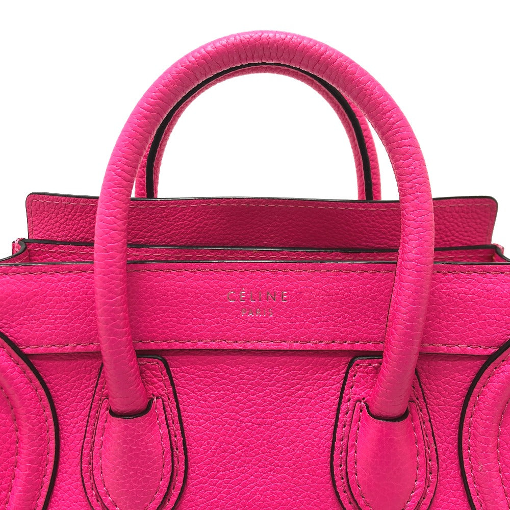 CELINE 18924 ラゲージ ミニショッパー カバン 2WAY ハンドバッグ レザー レディース ピンク