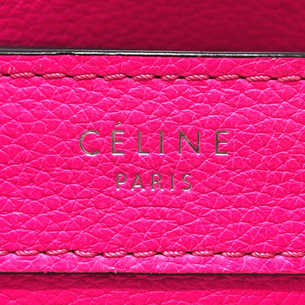 CELINE 18924 ラゲージ ミニショッパー カバン 2WAY ハンドバッグ レザー レディース ピンク