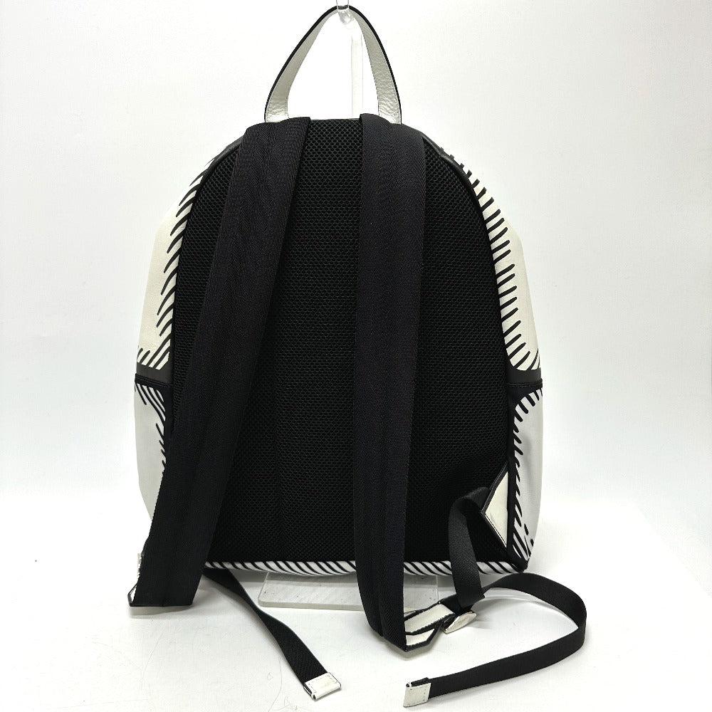 FENDI 7VZ042 Joshua Vides California Sky Backpack, Canvas/Leather, Men's, White
