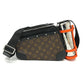 LOUIS VUITTON M46462 Monogram Macassar Biker Messenger Bag Shoulder Bag in Monogram Macassar Canvas, Men's, Brown