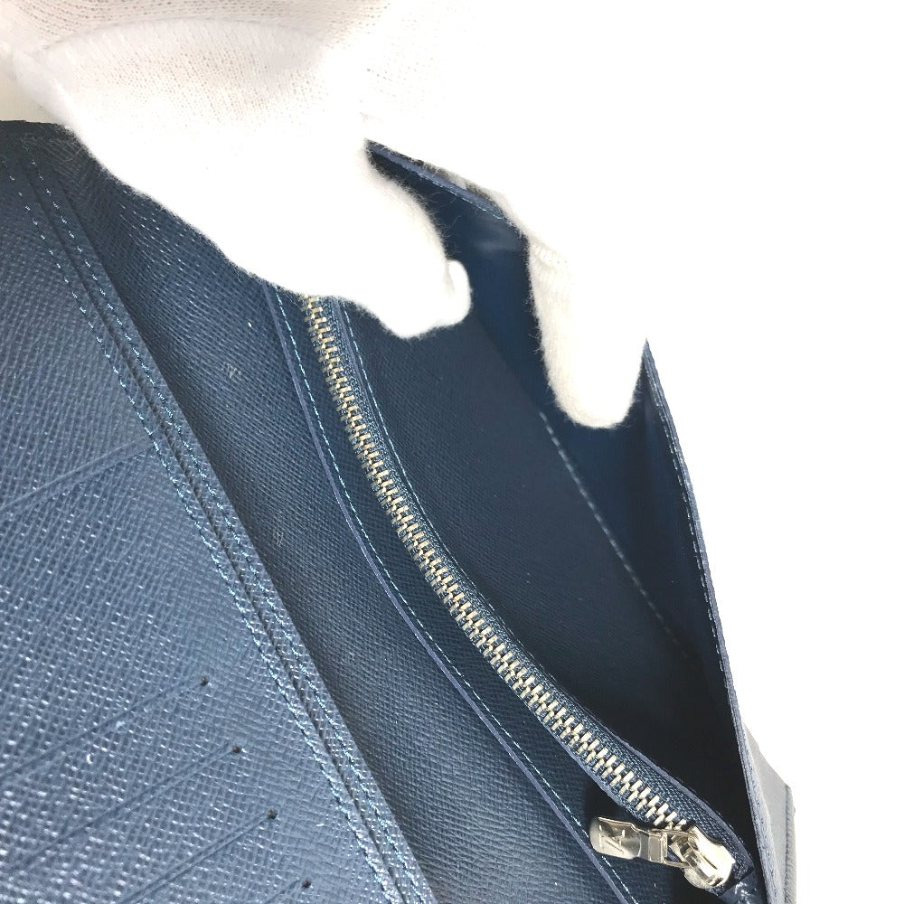 LOUIS VUITTON M30662 Taiga Portefeuille Brazza Long Wallet, Bifold, Taiga Leather, Men's, Ocean Blue