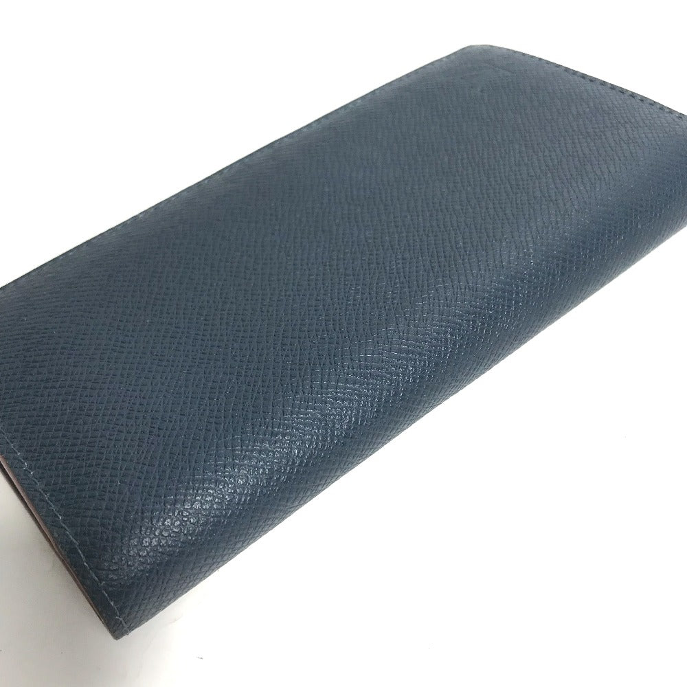 LOUIS VUITTON M30662 Taiga Portefeuille Brazza Long Wallet, Bifold, Taiga Leather, Men's, Ocean Blue