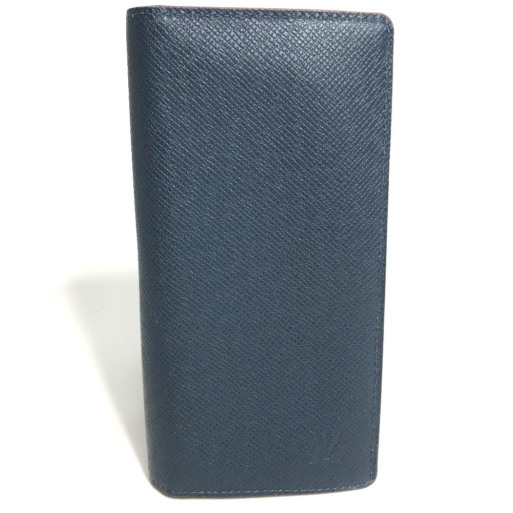 LOUIS VUITTON M30662 Taiga Portefeuille Brazza Long Wallet, Bifold, Taiga Leather, Men's, Ocean Blue