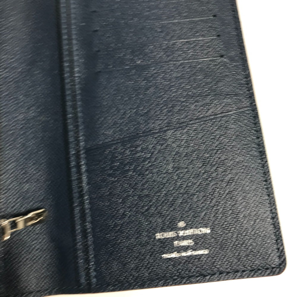 LOUIS VUITTON M30662 Taiga Portefeuille Brazza Long Wallet, Bifold, Taiga Leather, Men's, Ocean Blue