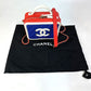 CHANEL A93342 Coco Mark CC Filigree Vanity Bag, Tricolor Caviar Leather Shoulder Bag, Red