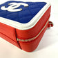 CHANEL A93342 Coco Mark CC Filigree Vanity Bag, Tricolor Caviar Leather Shoulder Bag, Red