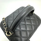 CHANEL AS2362 Coco Mark CC Matelasse Quilted 2-Way Chain Bag, Shoulder Bag, Handbag, Vanity Bag, Caviar Skin, Women's, Black