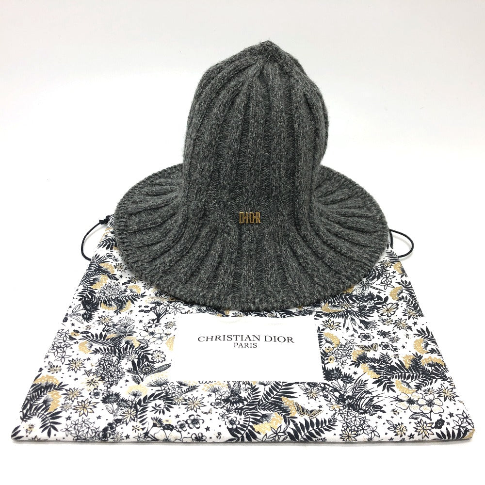 Dior ロゴ チューリップ ハット ウール レディース グレー