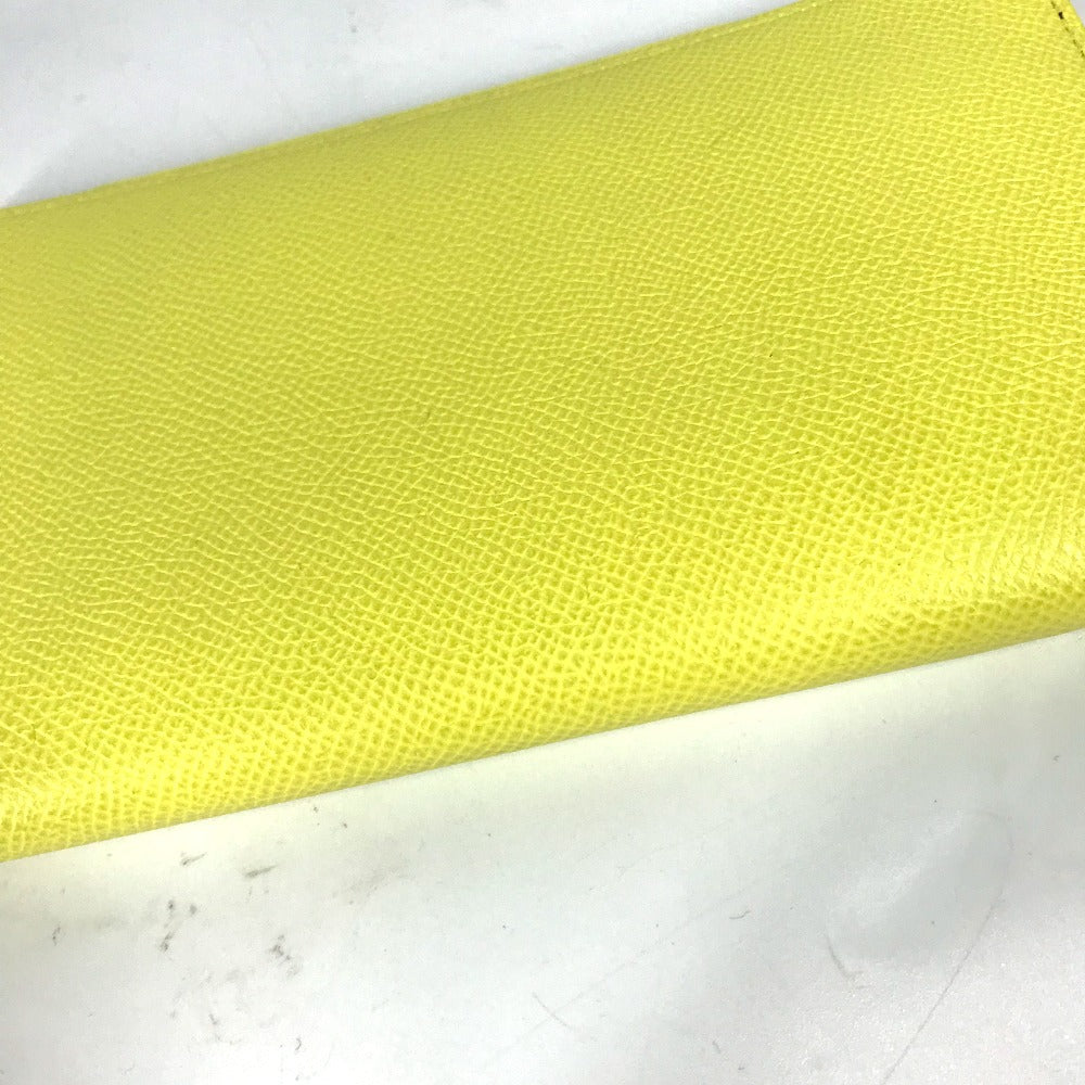 HERMES ロングウォレット アザップロング シルクイン ラウンドファスナー 長財布 ヴォーエプソン レディース イエロー
