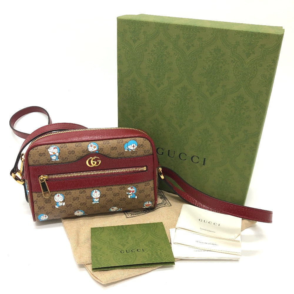 GUCCI 647784 GGスプリーム ドラえもん x GUCCI カバン ショルダーバッグ GGスプリームキャンバス レディース ブラウン