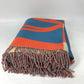 HERMES "Brides de Gala" Plaid Blanket, Fringe, Wool/Cashmere, Unisex, Orange