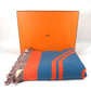 HERMES "Brides de Gala" Plaid Blanket, Fringe, Wool/Cashmere, Unisex, Orange