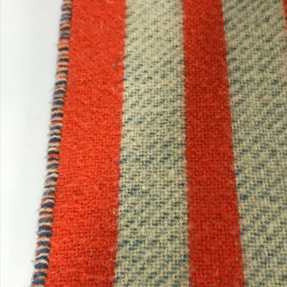 HERMES "Brides de Gala" Plaid Blanket, Fringe, Wool/Cashmere, Unisex, Orange