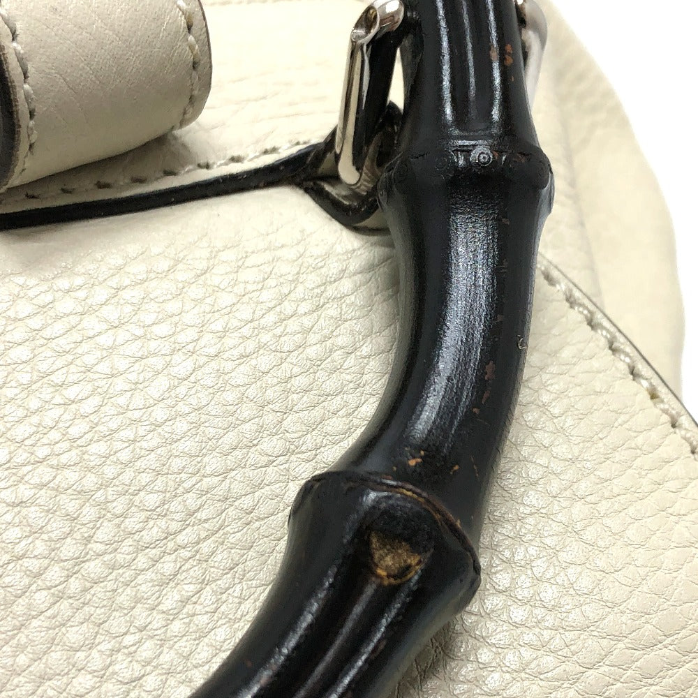 GUCCI 370833 バンブー バックパック カバン リュックサック レザー レディース ホワイト系