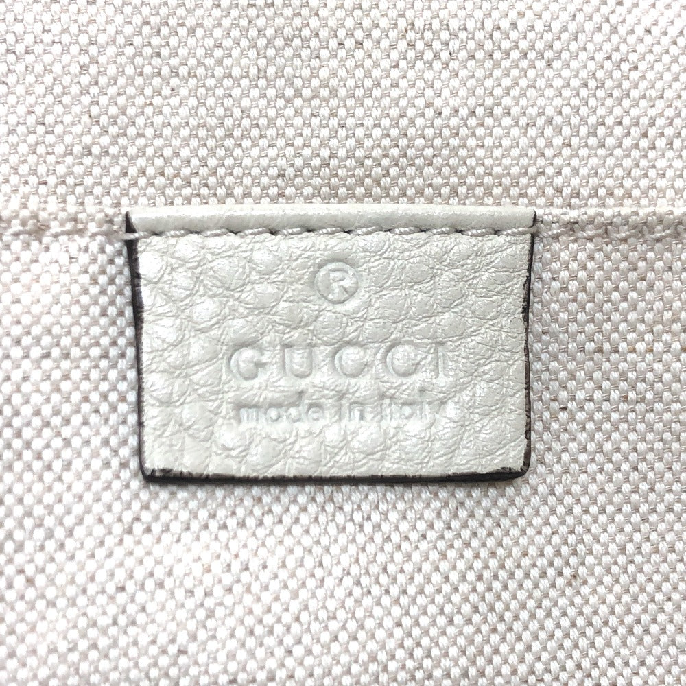GUCCI 370833 バンブー バックパック カバン リュックサック レザー レディース ホワイト系