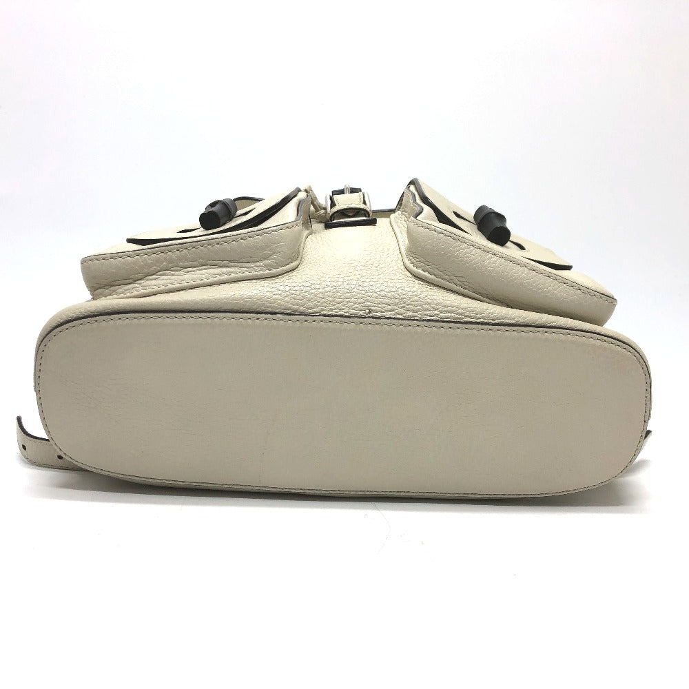 GUCCI 370833 バンブー バックパック カバン リュックサック レザー レディース ホワイト系