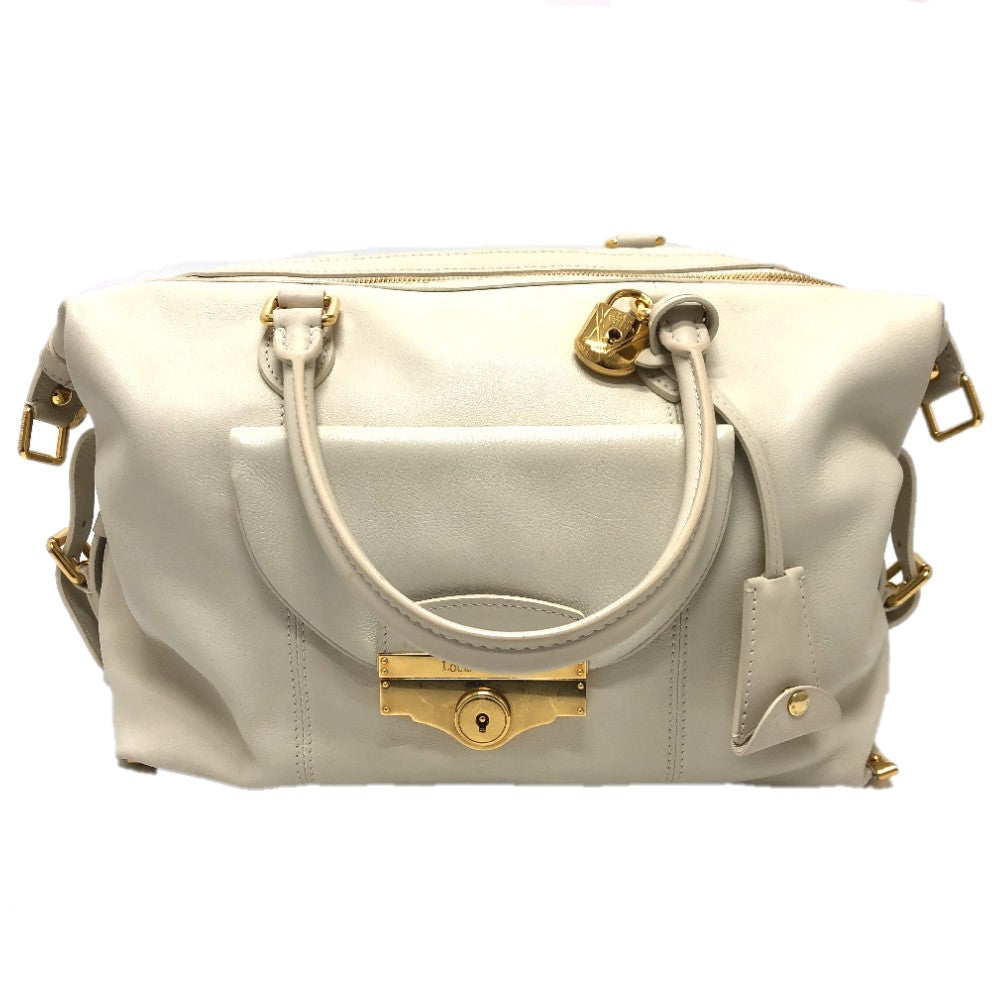 LOUIS VUITTON SPO Sac Louis Sac Louis Special Order Bag Tote Bag Boston Bag Leather Women's White