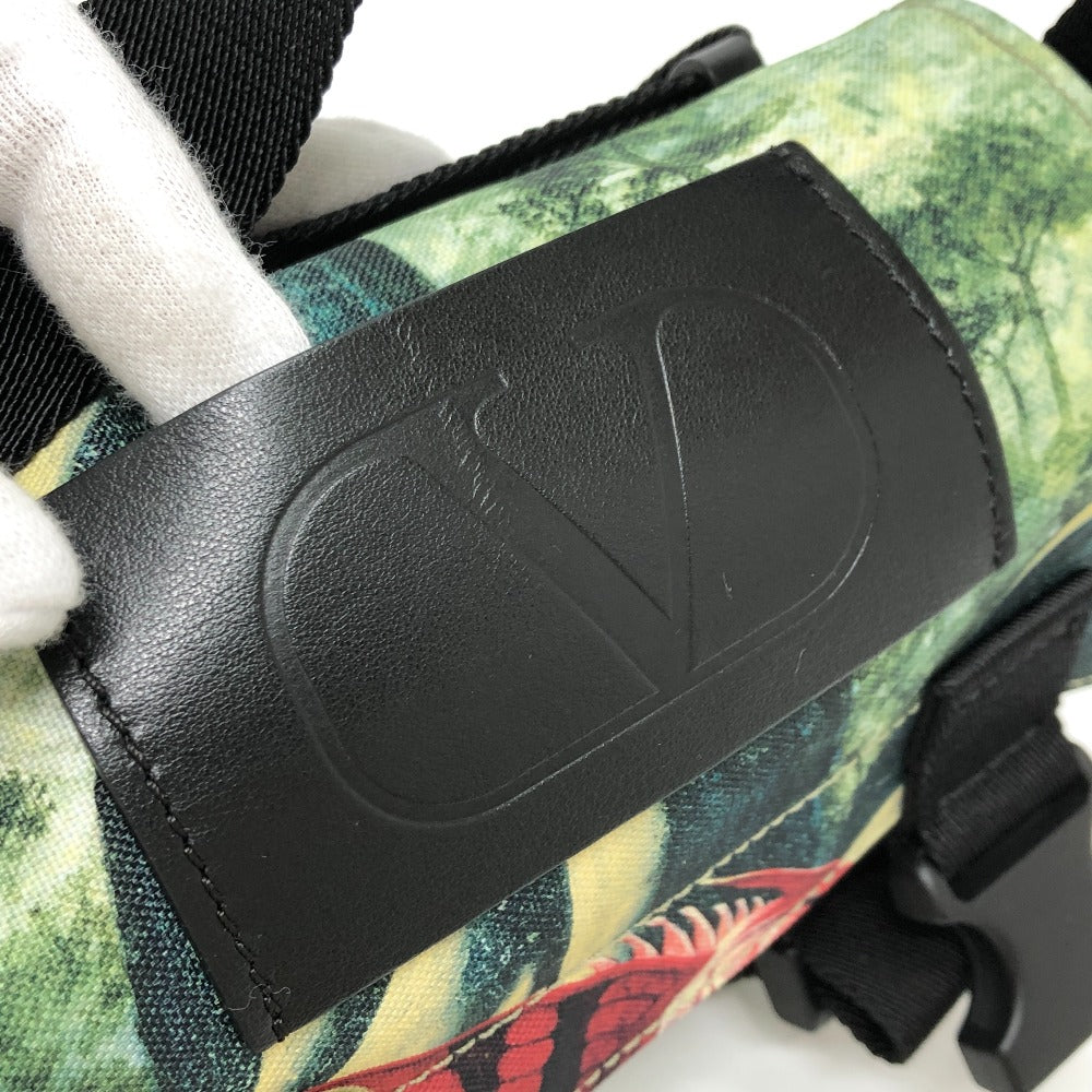 Valentino Garavani Dragon Motif Pochette, Crossbody Bag, Shoulder Bag, Canvas, Women's, Green