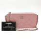 CHANEL A82527 CC Coco Mark Matelasse Wild Stitch Chain Wallet Long Wallet Shoulder Bag Lambskin Women's Pink