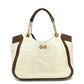 Salvatore Ferragamo Gancini Shoulder Bag/Tote Bag in Beige Canvas/Leather for Men