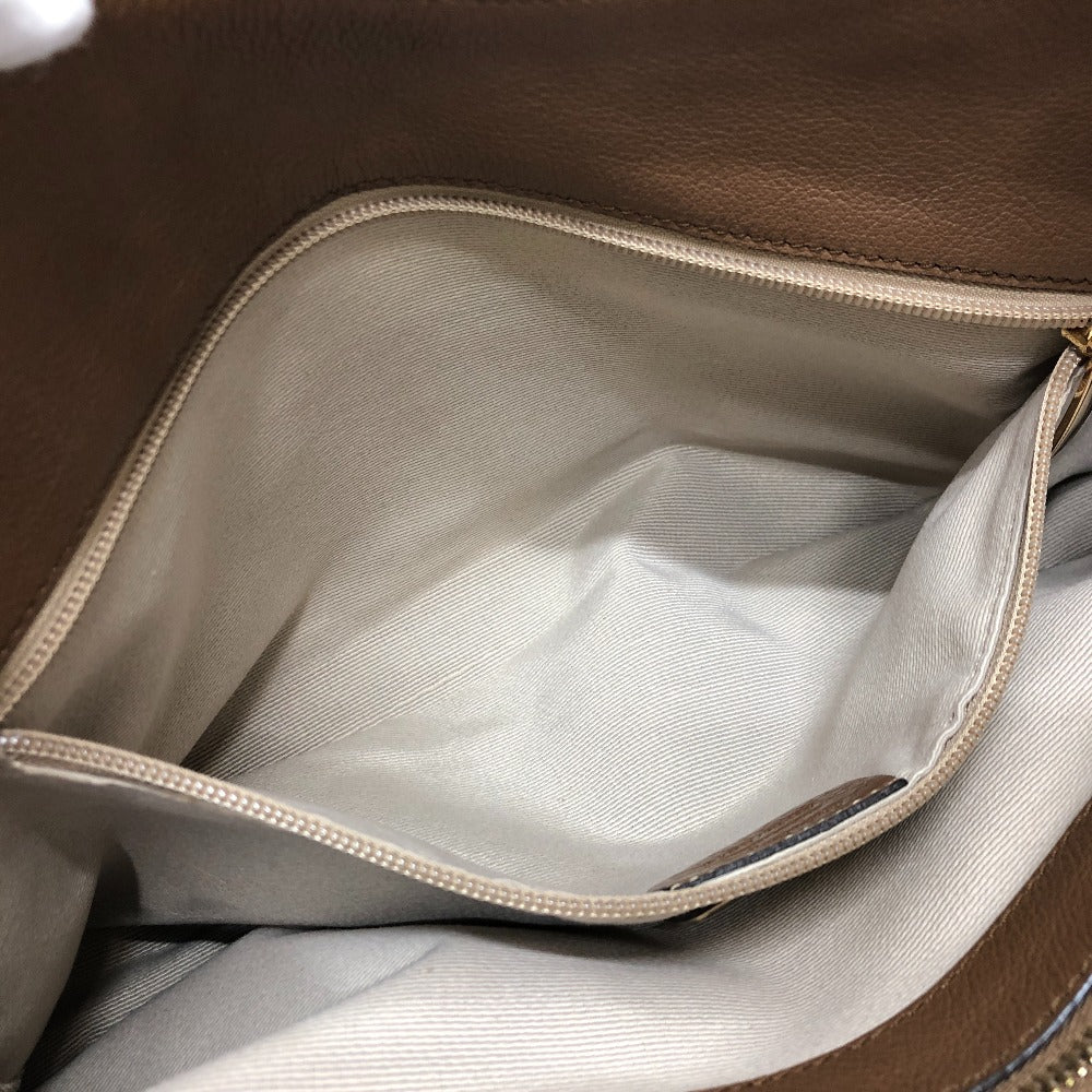 Salvatore Ferragamo Gancini Shoulder Bag/Tote Bag in Beige Canvas/Leather for Men