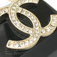 CHANEL AB6425 CC Coco Mark AirPods Pro Case, Apple Pearl Shoulder Bag, P21A Earphone Case, Plastic, Women's, Black