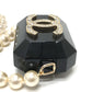 CHANEL AB6425 CC Coco Mark AirPods Pro Case, Apple Pearl Shoulder Bag, P21A Earphone Case, Plastic, Women's, Black