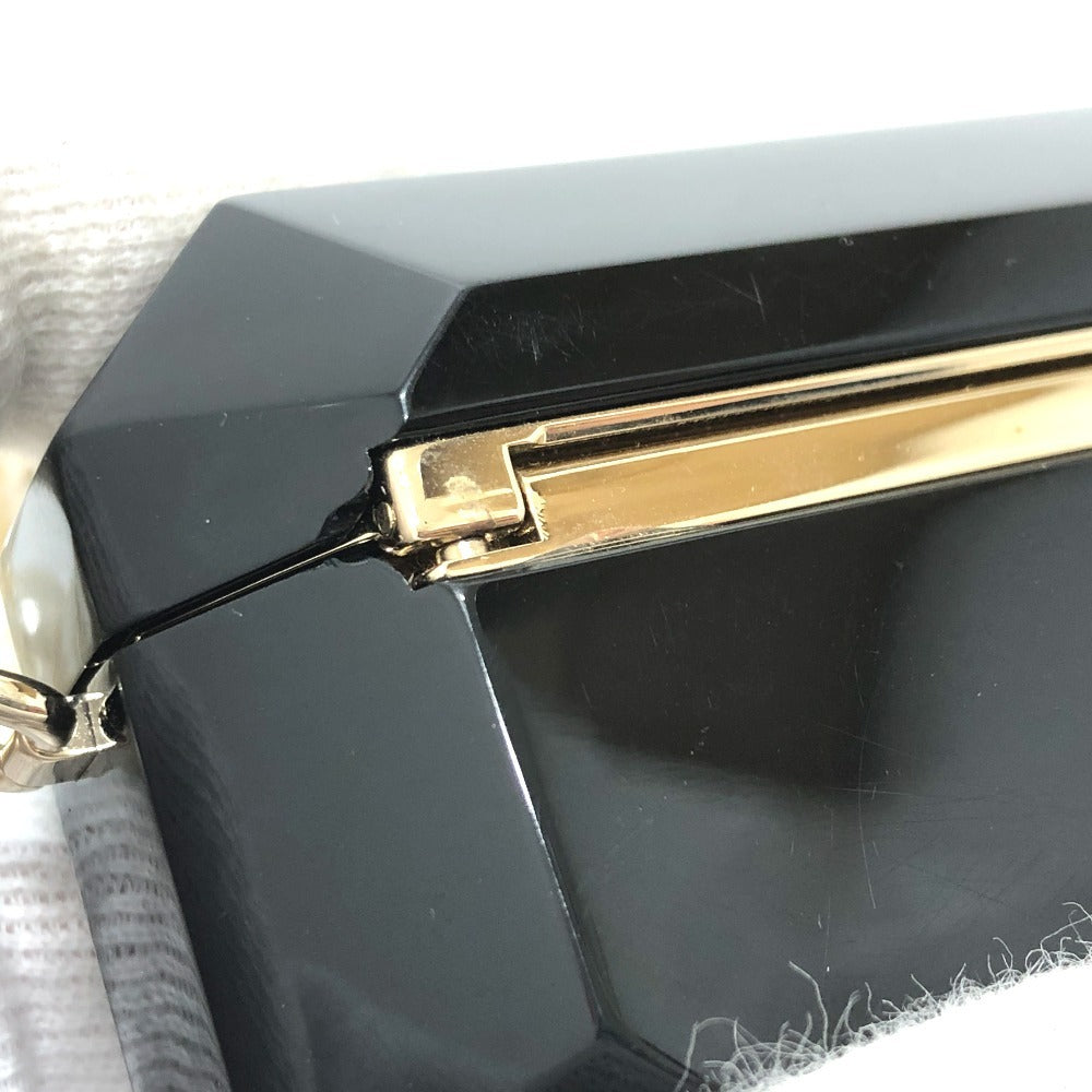 CHANEL AB6425 CC Coco Mark AirPods Pro Case, Apple Pearl Shoulder Bag, P21A Earphone Case, Plastic, Women's, Black