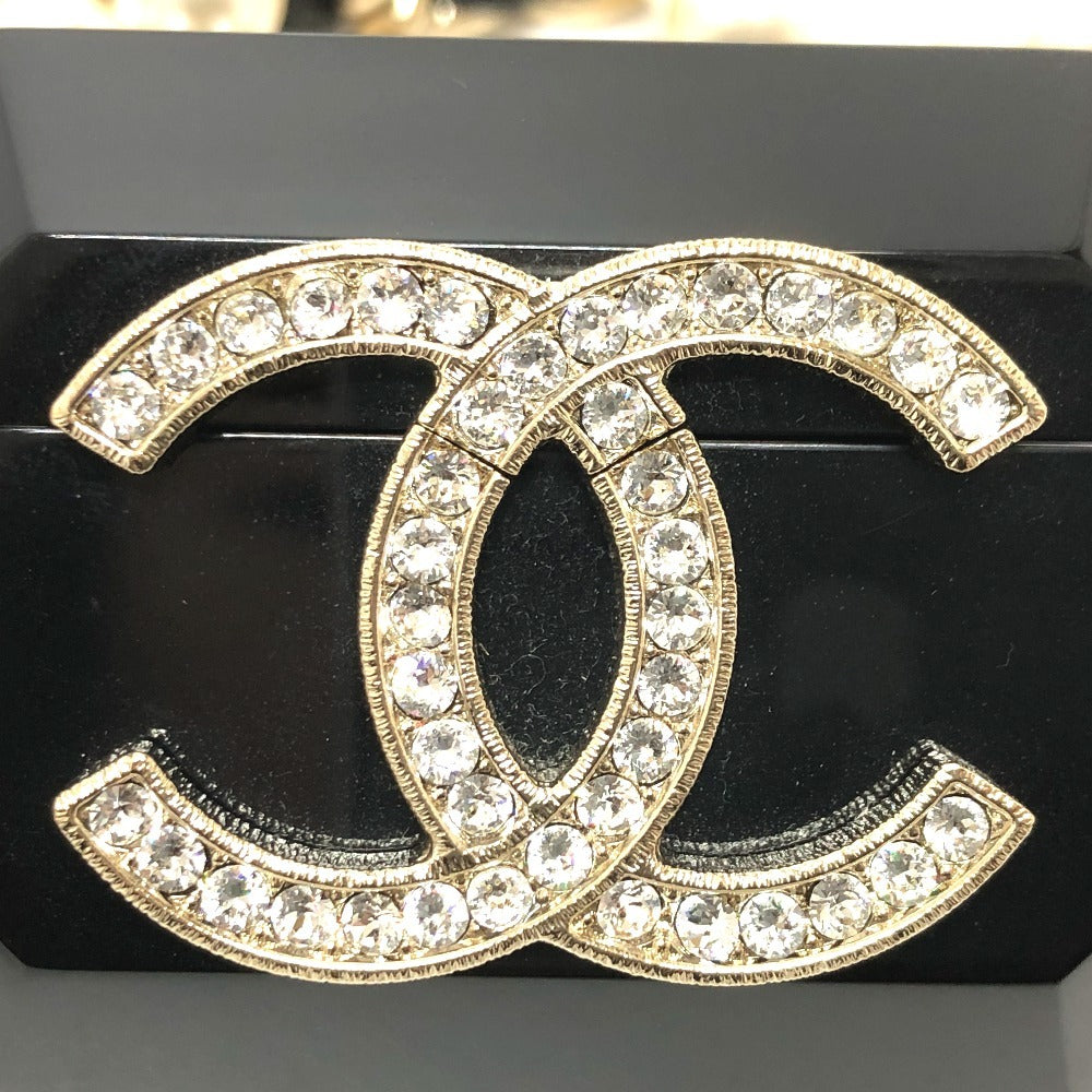 CHANEL AB6425 CC Coco Mark AirPods Pro Case, Apple Pearl Shoulder Bag, P21A Earphone Case, Plastic, Women's, Black